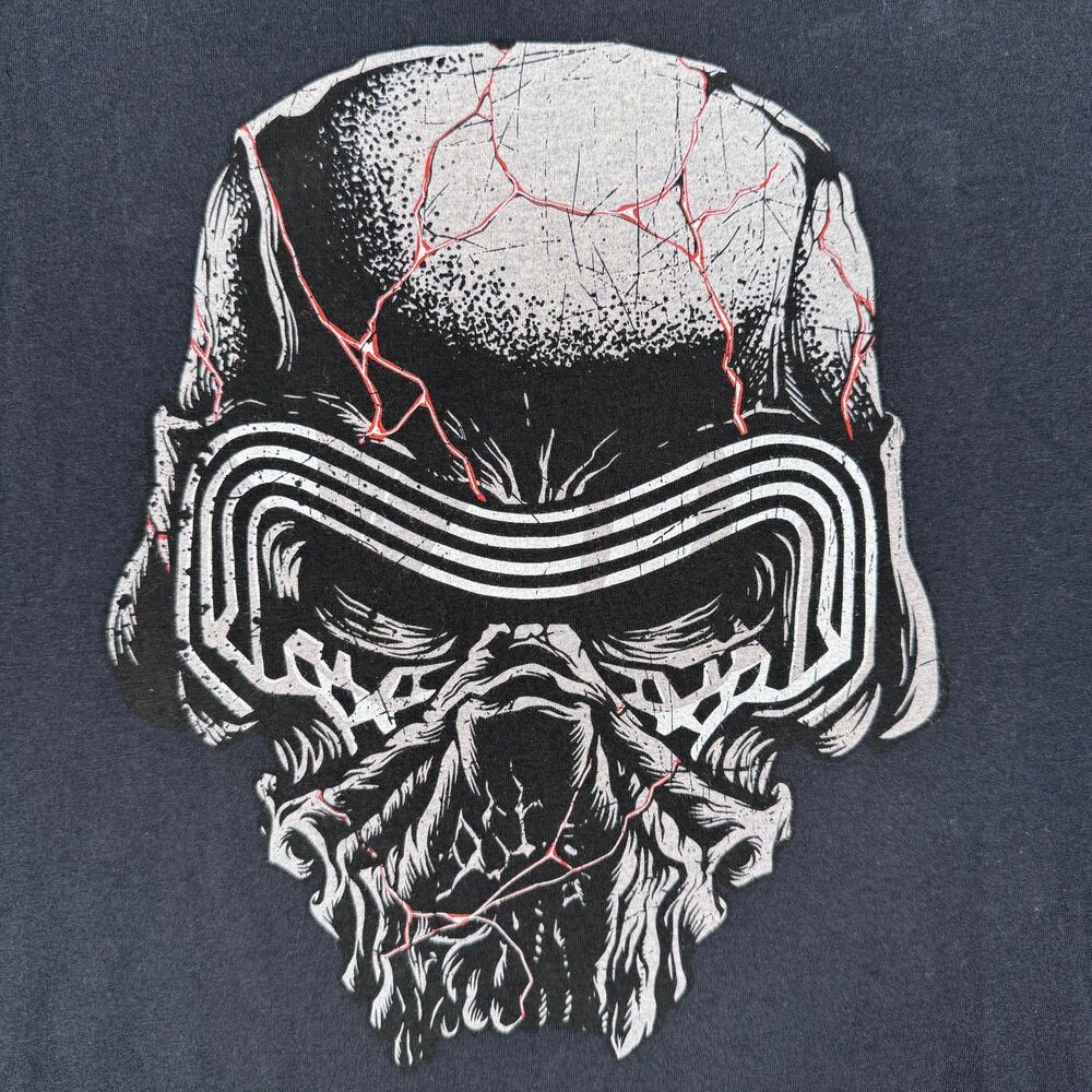 Zero Foxtrot T-Shirt Men Large Black Skull Kylo Ren Star Wars